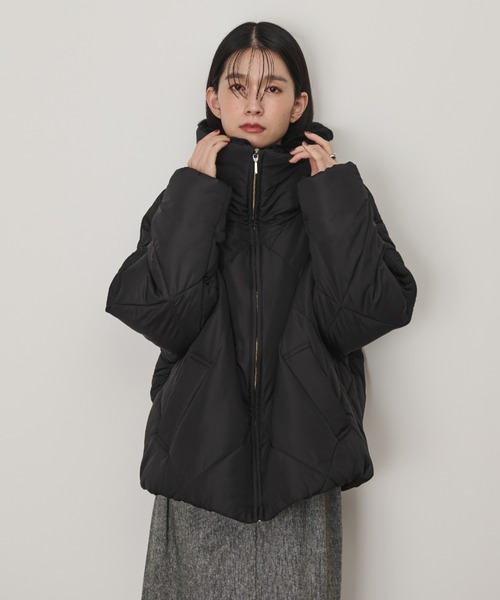 Shelly island(シェリーアイランド)の「ダイヤキルトショートコート(その他アウター・レディース・ホワイト/ブラック・M)」の9枚目の写真