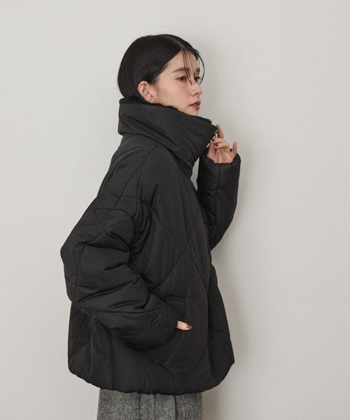 Shelly island(シェリーアイランド)の「ダイヤキルトショートコート(その他アウター・レディース・ホワイト/ブラック・M)」の10枚目の写真