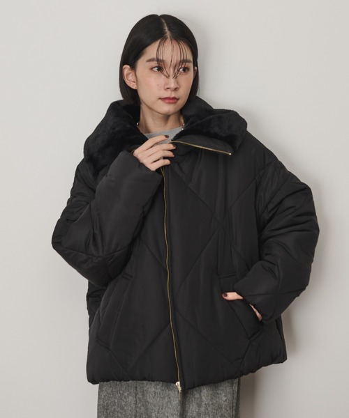 Shelly island(シェリーアイランド)の「ダイヤキルトショートコート(その他アウター・レディース・ホワイト/ブラック・M)」の11枚目の写真