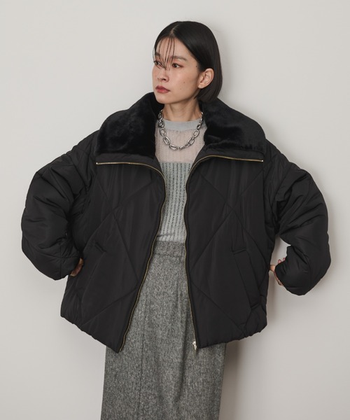 Shelly island(シェリーアイランド)の「ダイヤキルトショートコート(その他アウター・レディース・ホワイト/ブラック・M)」の13枚目の写真