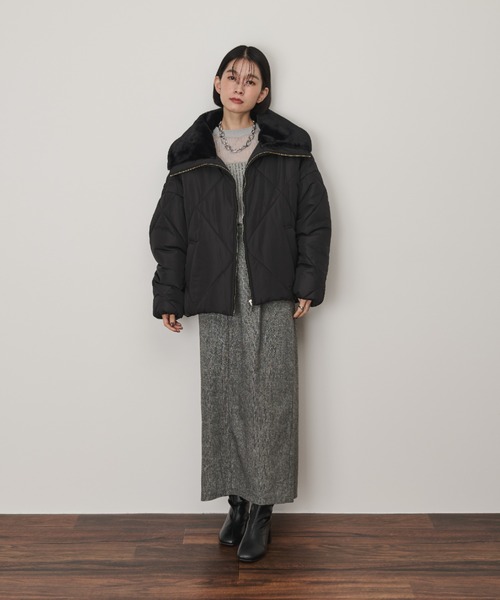 Shelly island(シェリーアイランド)の「ダイヤキルトショートコート(その他アウター・レディース・ホワイト/ブラック・M)」の15枚目の写真