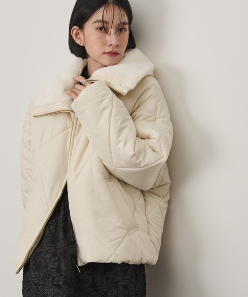 Shelly island(シェリーアイランド)の「ダイヤキルトショートコート(その他アウター・レディース・ホワイト/ブラック・M)」の6枚目の写真