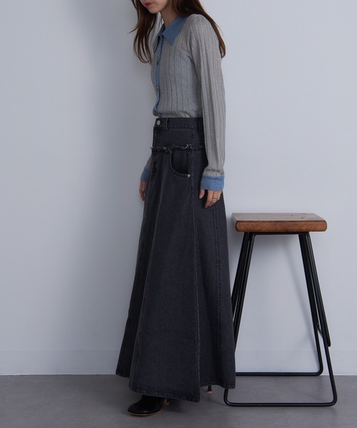 【セール】【MAISON BREEZE】デニム切替えフレアスカート DTK（デニムスカート）｜MAISON BREEZE（メゾンブリーズ）