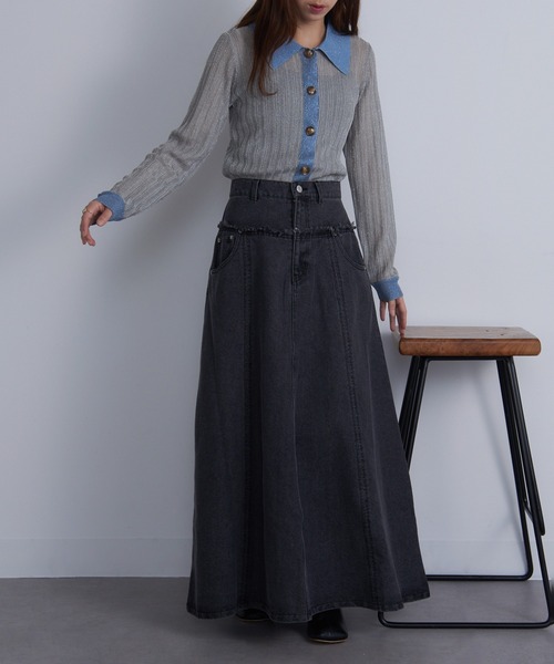 【セール】【MAISON BREEZE】デニム切替えフレアスカート DTK（デニムスカート）｜MAISON BREEZE（メゾンブリーズ）