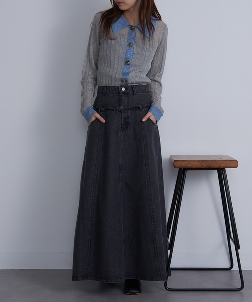 【セール】【MAISON BREEZE】デニム切替えフレアスカート DTK（デニムスカート）｜MAISON BREEZE（メゾンブリーズ）