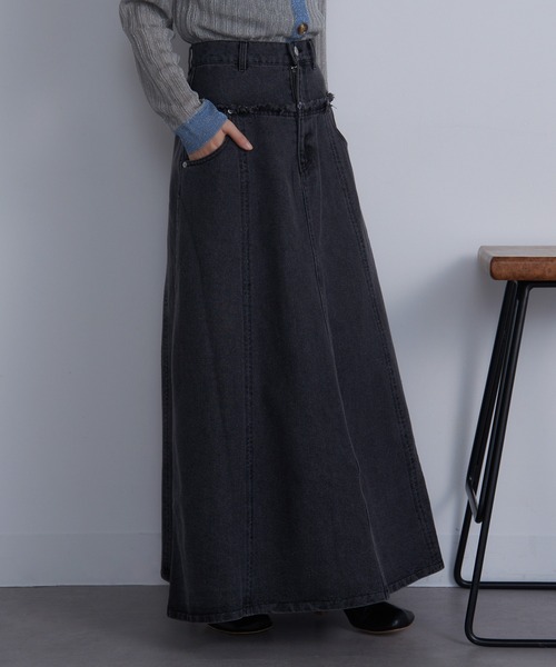 【セール】【MAISON BREEZE】デニム切替えフレアスカート DTK（デニムスカート）｜MAISON BREEZE（メゾンブリーズ）