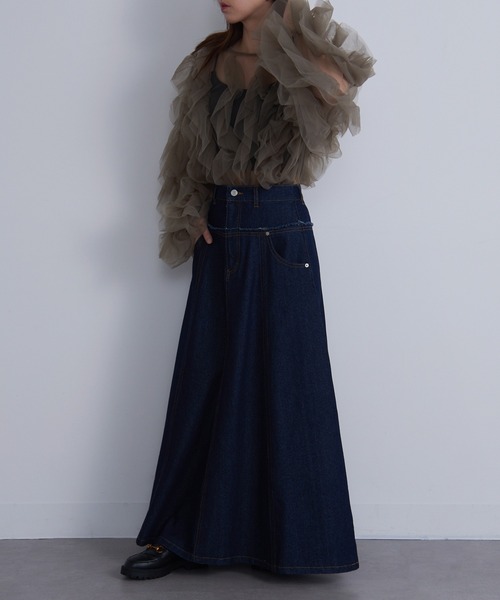 【セール】【MAISON BREEZE】デニム切替えフレアスカート DTK（デニムスカート）｜MAISON BREEZE（メゾンブリーズ）