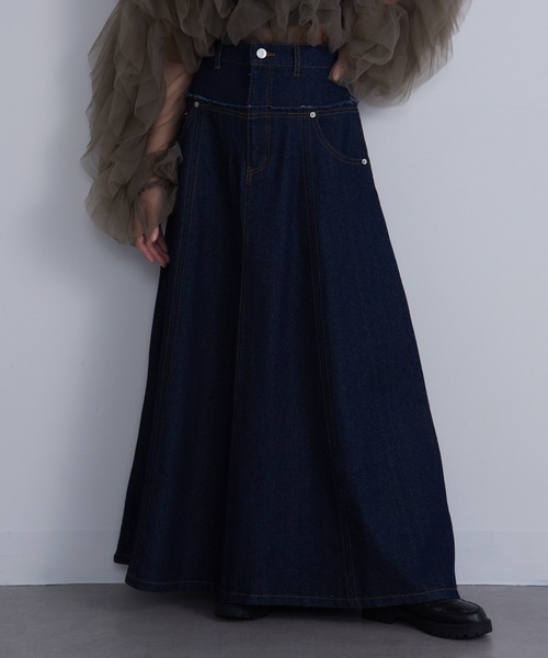 【セール】【MAISON BREEZE】デニム切替えフレアスカート DTK（デニムスカート）｜MAISON BREEZE（メゾンブリーズ）