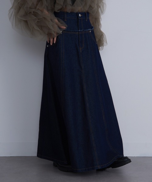 【セール】【MAISON BREEZE】デニム切替えフレアスカート DTK（デニムスカート）｜MAISON BREEZE（メゾンブリーズ）