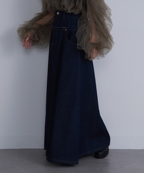 【セール】【MAISON BREEZE】デニム切替えフレアスカート DTK（デニムスカート）｜MAISON BREEZE（メゾンブリーズ）