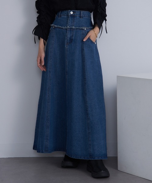 【セール】【MAISON BREEZE】デニム切替えフレアスカート DTK（デニムスカート）｜MAISON BREEZE（メゾンブリーズ）