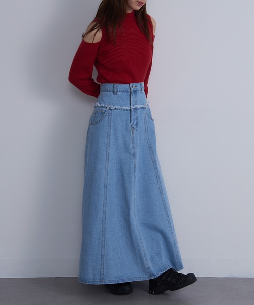 【セール】【MAISON BREEZE】デニム切替えフレアスカート DTK（デニムスカート）｜MAISON BREEZE（メゾンブリーズ）