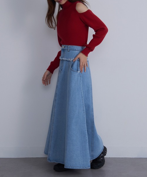 【セール】【MAISON BREEZE】デニム切替えフレアスカート DTK（デニムスカート）｜MAISON BREEZE（メゾンブリーズ）