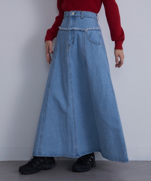 【セール】【MAISON BREEZE】デニム切替えフレアスカート DTK（デニムスカート）｜MAISON BREEZE（メゾンブリーズ）