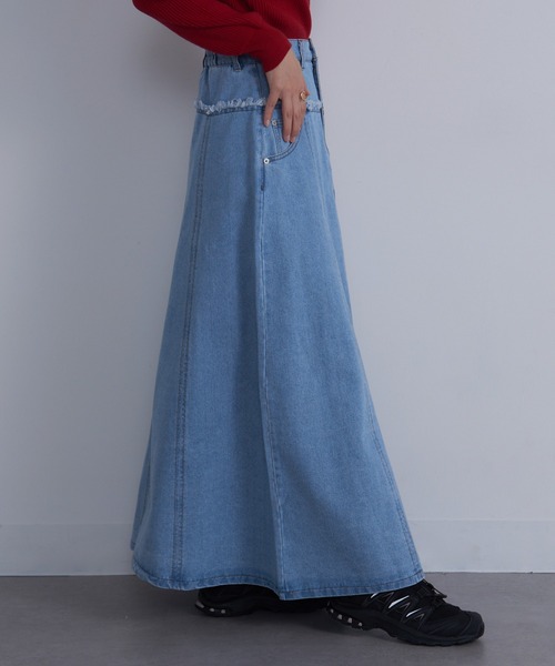 【セール】【MAISON BREEZE】デニム切替えフレアスカート DTK（デニムスカート）｜MAISON BREEZE（メゾンブリーズ）