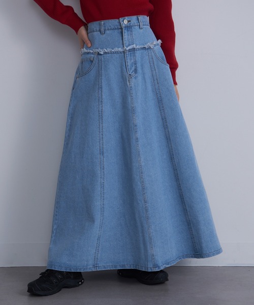 【セール】【MAISON BREEZE】デニム切替えフレアスカート DTK（デニムスカート）｜MAISON BREEZE（メゾンブリーズ）