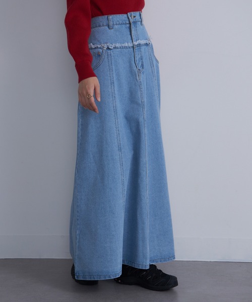 【セール】【MAISON BREEZE】デニム切替えフレアスカート DTK（デニムスカート）｜MAISON BREEZE（メゾンブリーズ）