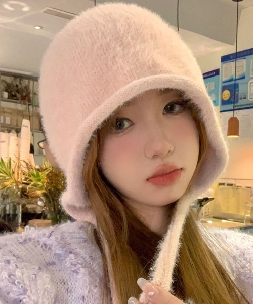 TONE SELECT GOODS（トーンセレクトグッズ）の「【urge select】シャギー フライト ニットキャップ【10色展開】（ニットキャップ/ビーニー・レディース・ブルー/チャコール/ベビーピンク/ライトブルー/ブラック/アイボリー/レッド/グリーン/ブラウン/ホワイト・FREE）」の14枚目の写真