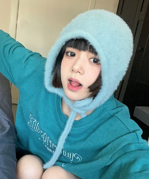 TONE SELECT GOODS（トーンセレクトグッズ）の「【urge select】シャギー フライト ニットキャップ【10色展開】（ニットキャップ/ビーニー・レディース・ブルー/チャコール/ベビーピンク/ライトブルー/ブラック/アイボリー/レッド/グリーン/ブラウン/ホワイト・FREE）」の21枚目の写真