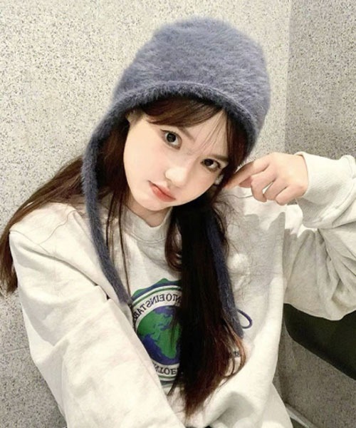 TONE SELECT GOODS（トーンセレクトグッズ）の「【urge select】シャギー フライト ニットキャップ【10色展開】（ニットキャップ/ビーニー・レディース・ブルー/チャコール/ベビーピンク/ライトブルー/ブラック/アイボリー/レッド/グリーン/ブラウン/ホワイト・FREE）」の18枚目の写真