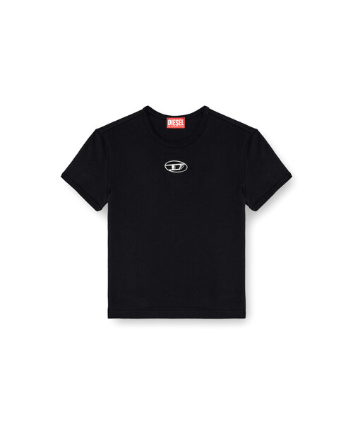 T-UNCUTIE-LONG-D T-shirt with embroidered D patch｜ブラック