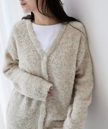 slattgir | 高身長　ロング丈ブークレニットＶネックカーディガン（トールサイズ）(カーディガン/ボレロ)