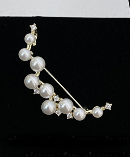 セール】【resonance】月モチーフ パール ブローチ【オケージョン  