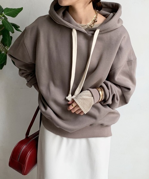 【セール】裏起毛フーディー（Tシャツ/カットソー）｜DouDou（ドゥドゥ） 7,040円