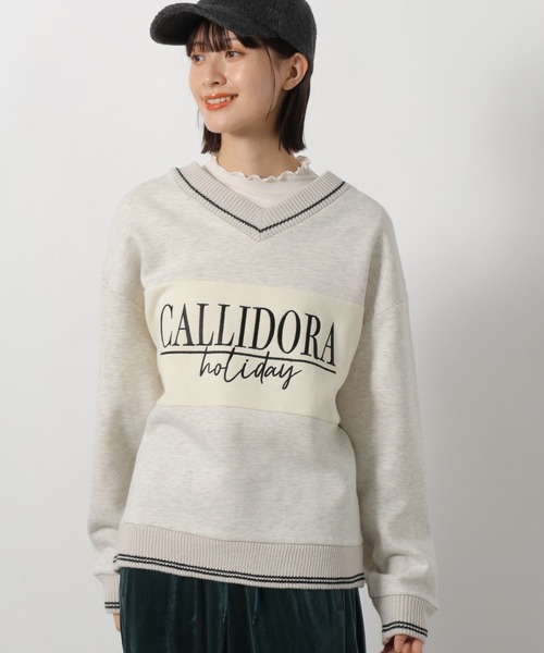 LAKOLE（ラコレ）の「裏起毛パネル切替プルオーバー / 150912（スウェット・レディース・チャコールグレー/ネイビー/オートミール・FREE）」の2枚目の写真