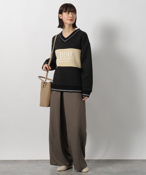 LAKOLE（ラコレ）の「裏起毛パネル切替プルオーバー / 150912（スウェット・レディース・チャコールグレー/ネイビー/オートミール・FREE）」の8枚目の写真