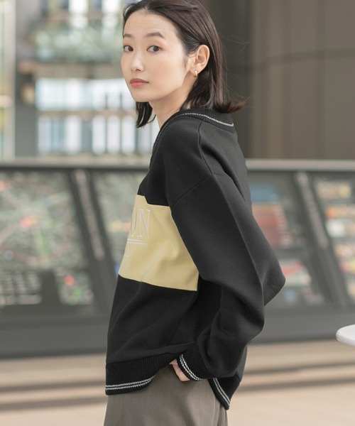 LAKOLE（ラコレ）の「裏起毛パネル切替プルオーバー / 150912（スウェット・レディース・チャコールグレー/ネイビー/オートミール・FREE）」の6枚目の写真