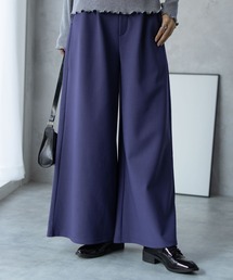 【nAvy】裏側フリース ボンディングワイドテーパードパンツ