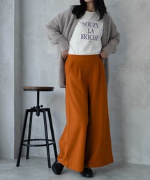 【nAvy】裏側フリース ボンディングワイドテーパードパンツ