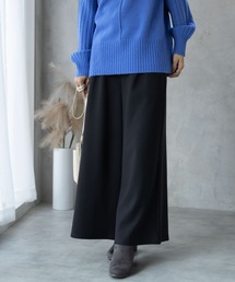 【nAvy】裏側フリース ボンディングワイドテーパードパンツ
