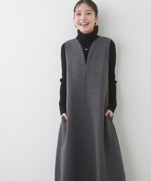 【mamamo】Wzipスクエアキルトカットワンピース