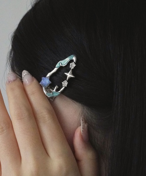 セール】【 Port / ポート 】 シルバー × ブルー デザイン ミニ ヘア