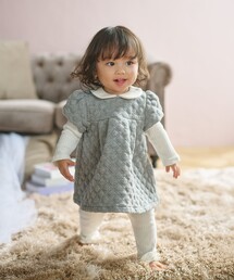 61%OFF】ニットキルト ボアポケットロンパース | 子供服の通販