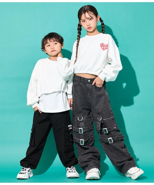 ANAP GiRL（アナップガール）の「ハートロゴ 裏起毛 クロップド