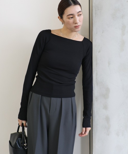 雑誌掲載styling オフショルダーカットトップス人気ダークグレータグ付未使用 styling/｜オフショルダーカットトップス | Rakuten Fashion(楽天