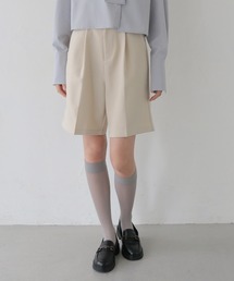 【CLEIO】ベルト付き　ハイウエストショートタックパンツ