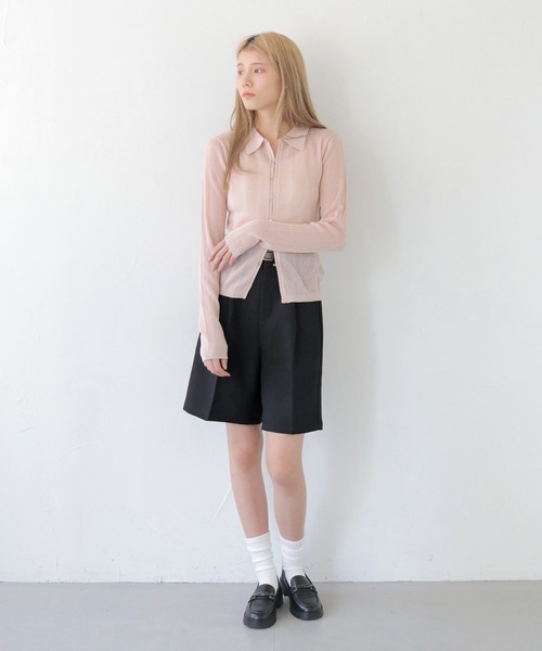 CLEIO（クレイオ）の「【CLEIO】ベルト付き　ハイウエストショートタックパンツ（その他パンツ・レディース・モカ/ベージュ/チャコールグレー/アイボリー/ブラック・FREE）」の21枚目の写真