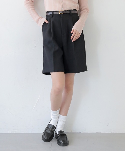 CLEIO（クレイオ）の「【CLEIO】ベルト付き　ハイウエストショートタックパンツ（その他パンツ・レディース・モカ/ベージュ/チャコールグレー/アイボリー/ブラック・FREE）」の18枚目の写真