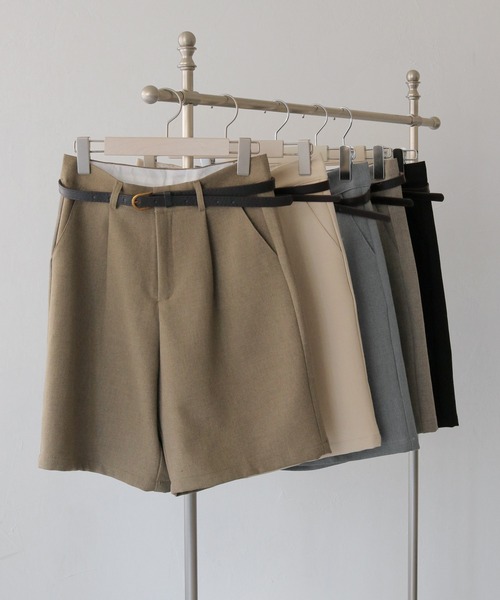 CLEIO（クレイオ）の「【CLEIO】ベルト付き　ハイウエストショートタックパンツ（その他パンツ・レディース・モカ/ベージュ/チャコールグレー/アイボリー/ブラック・FREE）」の6枚目の写真