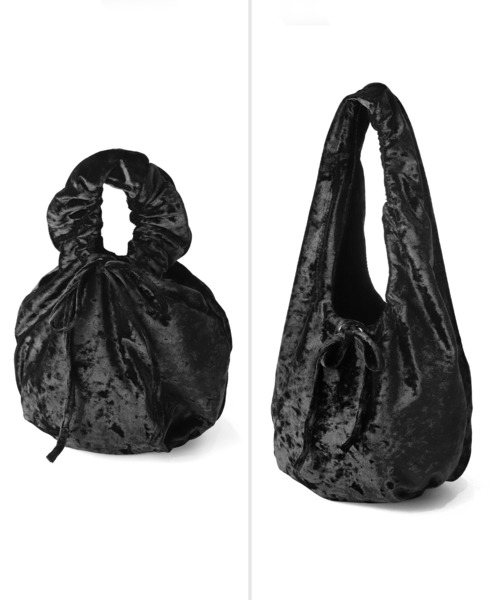 ANEMONE（アネモネ）の「ギャザーハンドルクラッシュベロアバッグ（ハンドバッグ・レディース・ライトブラウン/クリアブルー/ブラック/ベージュ・FREE）」の13枚目の写真