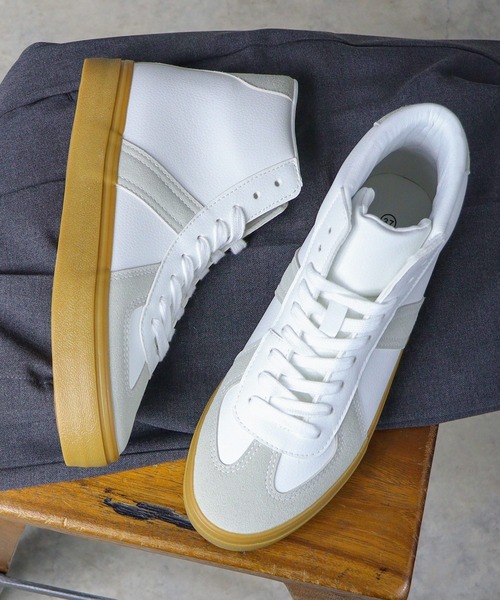 GERMAN TRAINER(ジャーマントレーナー)の「AAA+/クラシックハイカットスニーカー(2428)(スニーカー・メンズ・ホワイト/ブラック/ブラック系その他/ホワイト系その他・36/37/39/40/41/42/43/45/38/44)」の3枚目の写真