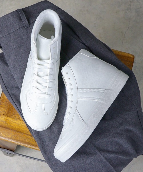 GERMAN TRAINER(ジャーマントレーナー)の「AAA+/クラシックハイカットスニーカー(2428)(スニーカー・メンズ・ホワイト/ブラック/ブラック系その他/ホワイト系その他・36/37/39/40/41/42/43/45/38/44)」の2枚目の写真