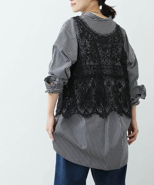 JOURNAL STANDARD LUXE(ジャーナルスタンダード ラックス)の「《追加》レースMIX ノースリーブブラウス(シャツ/ブラウス・レディース・ブラック/アイボリー・FREE)」の15枚目の写真