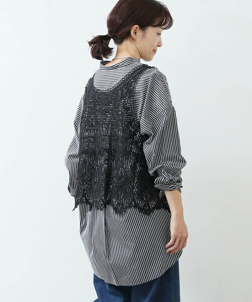 JOURNAL STANDARD LUXE(ジャーナルスタンダード ラックス)の「《追加》レースMIX ノースリーブブラウス(シャツ/ブラウス・レディース・ブラック/アイボリー・FREE)」の16枚目の写真