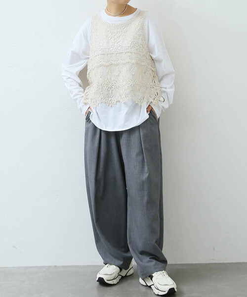 JOURNAL STANDARD LUXE(ジャーナルスタンダード ラックス)の「《追加》レースMIX ノースリーブブラウス(シャツ/ブラウス・レディース・ブラック/アイボリー・FREE)」の19枚目の写真