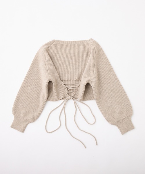 セール】【WEB限定】バックレースアップニット（ニット/セーター